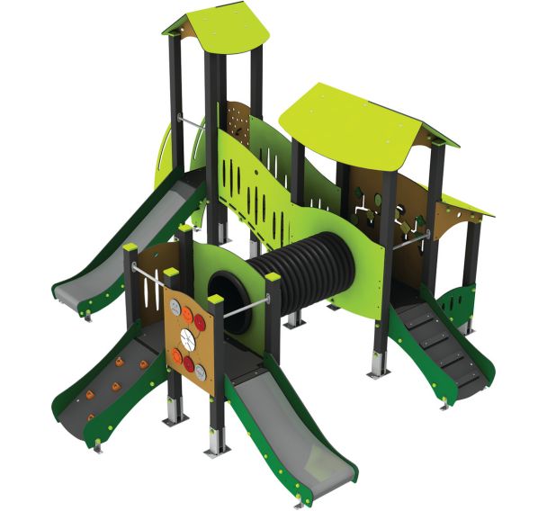 Structure 3 tourelles 2 toits alu/polyester HPL - Manutan Expert