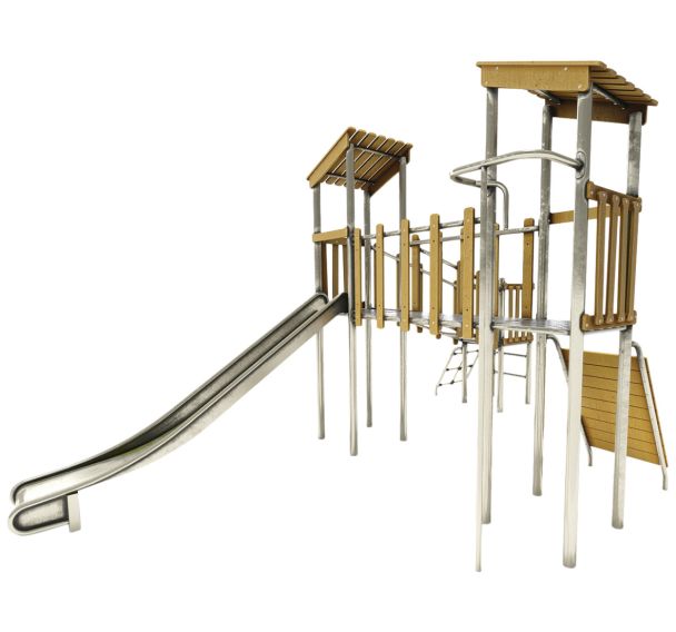 Structure LOREE 3 tours inox/robinier