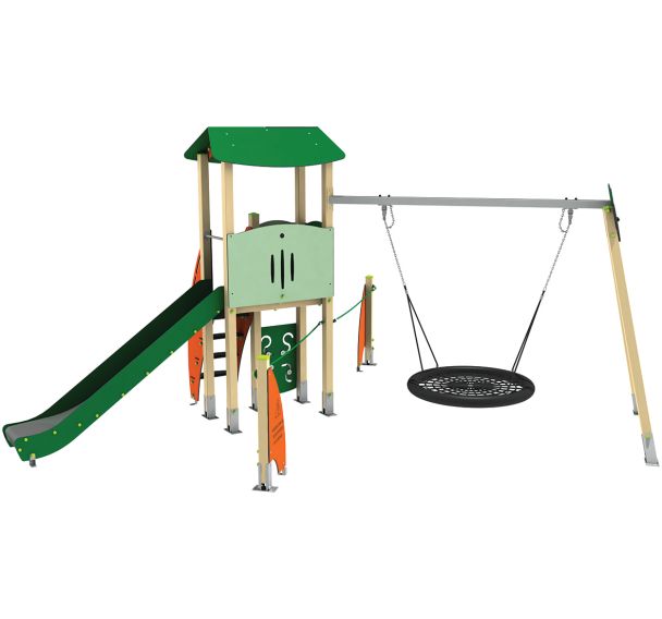 Structure portique et corbeille alu/polyester HPL - Manutan Expert