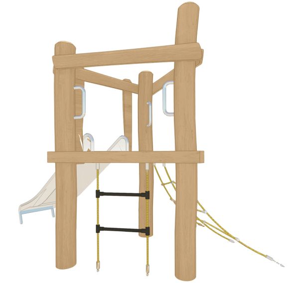 Structure robinier 1 tour toboggan filet scellement direct