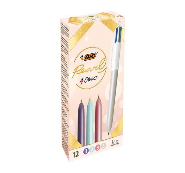 Stylo 4 couleurs Pearl - 4 coloris assortis - Bic