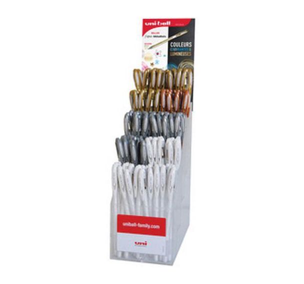 Stylo à encre gel SIGNO Metallic, présentoir de 120