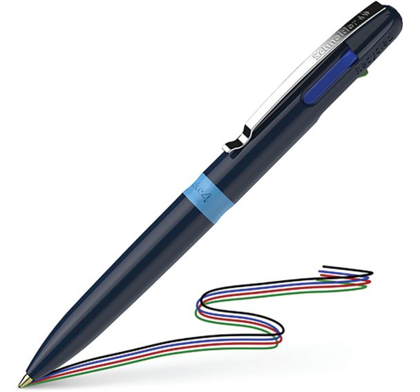 Stylo bille - Take 4 - bleu - 4 couleurs d'écriture - Schneider