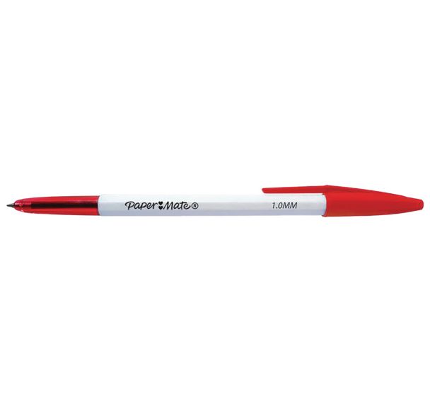 Stylo bille 045 PaperMate pointe moyenne 1 mm - Rouge