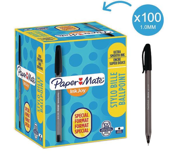 Stylo bille Inkjoy 100 cap - Format éco 80+20 - Papermate