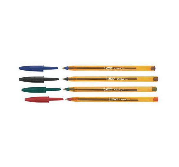 Stylo bille fine Bic Cristal orange nouvelle pointe fine - Bic