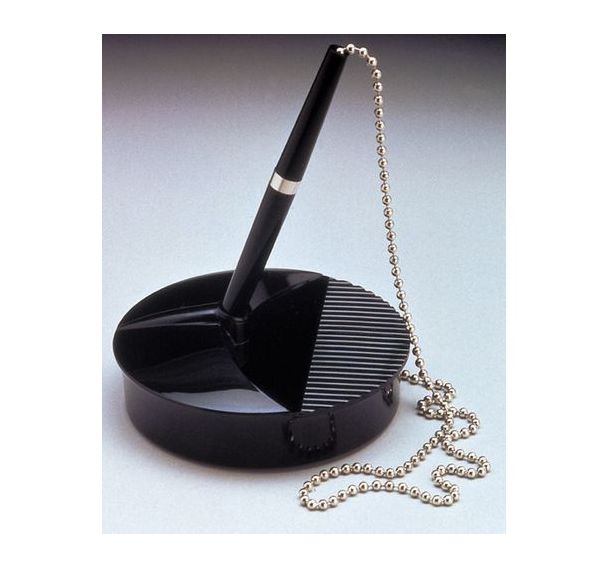 Stylo bille sur socle bleu