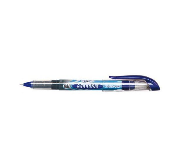 Stylo encre gel liquide pointe aiguille 0.5 mm Penac  - bleu