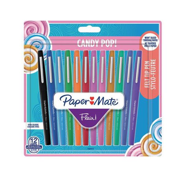 Stylo feutre Flair candy assortis - Pochette de 12
