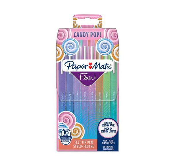 Stylo feutre Paper Mate Flair Candy Pop assortis lot de 16 -