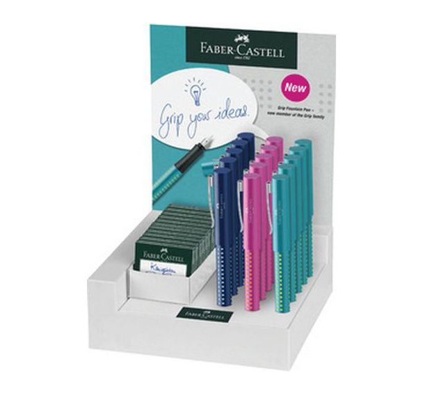 Stylo plume GRIP 2010, dans un présentoir