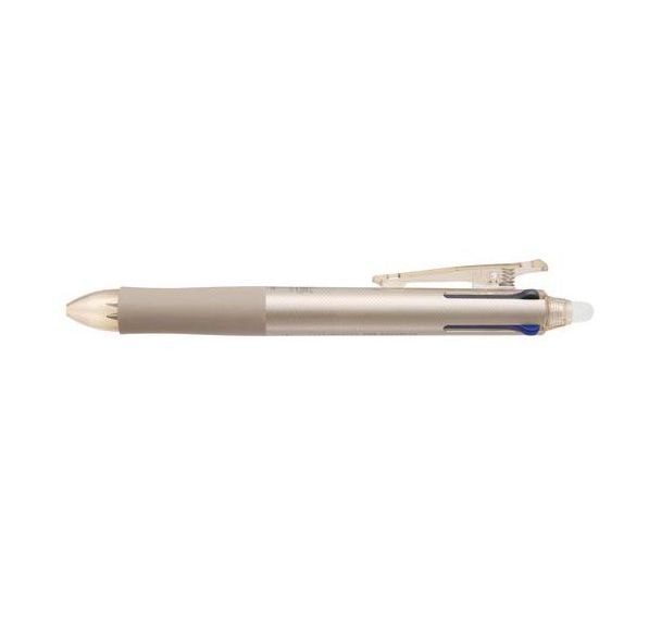 Stylo roller frixion ball 4 couleurs 0,5mm corps champagne