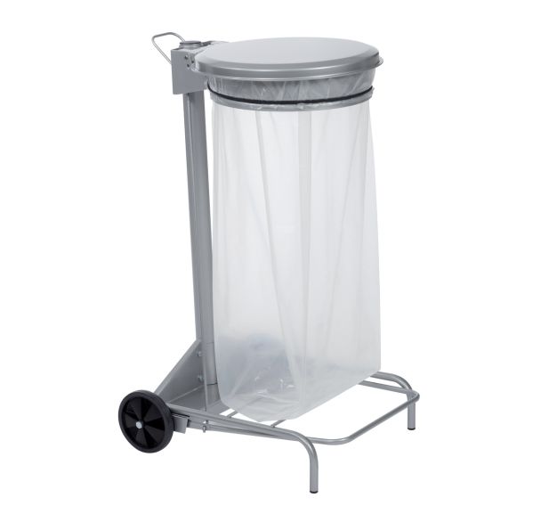 Support Sac Poubelle roulant ROSSIGNOL Couvercle Gris.