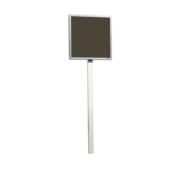 Support à sceller pour vitrine affichage extérieur avec porte battante