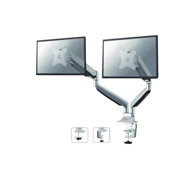 Support de bureau pour 2 écrans informatique, à serrer - Neomounts