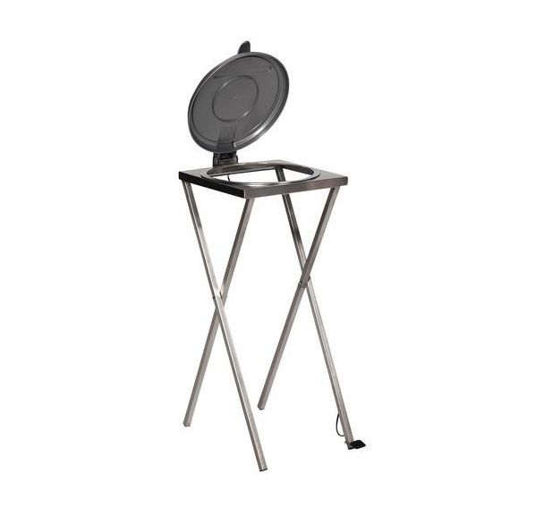 Support fixe pour sac-poubelle 120 L en ciseaux avec pédale