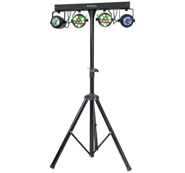 Support lumières DJLIGHT60 : 2 projecteurs PAR + 2 Moon flower à Led - Ibiza