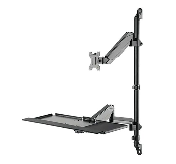 Support moniteur 17-32'' et clavier assis-debout mural - Neomounts