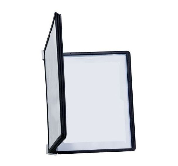 Support mural magnétique Vario - 5 pochettes A4 - Noir