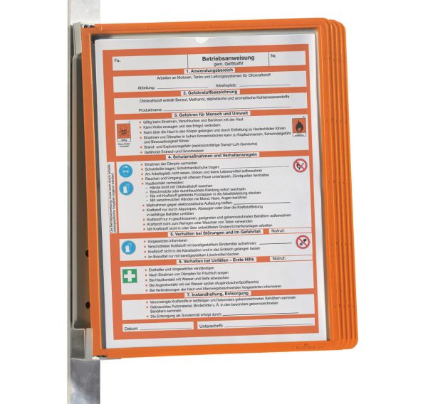 Support mural magnétique Vario® pour 5 pochettes A4 -Durable