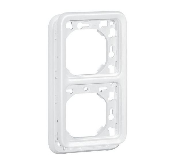 Support plaque 2 postes verticaux blanc antimicrobien