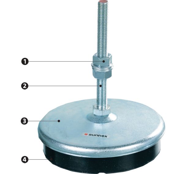 Support réglable n 25 tige inclinable 150k g d 68 m 8x1,25