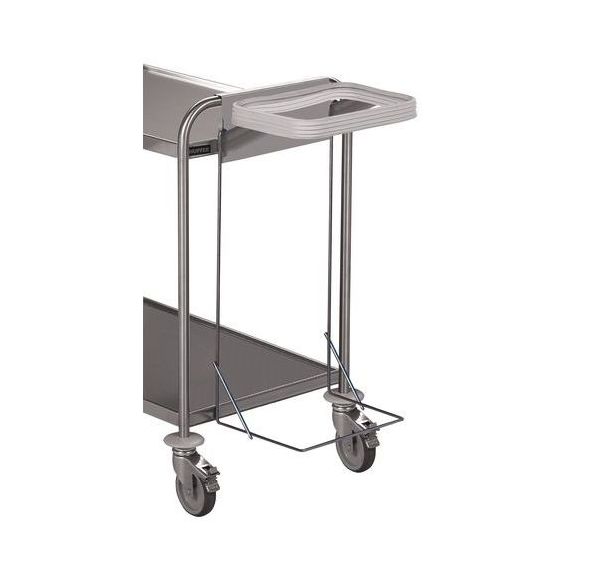 Support sac-poubelle pour chariot inox