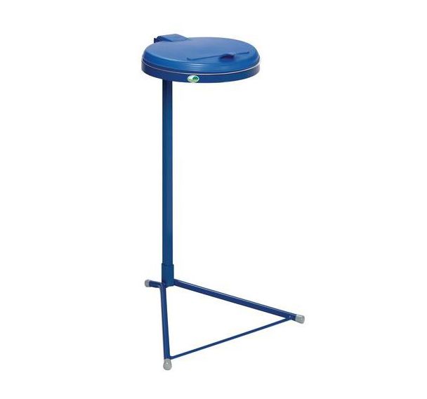 Support sac-poubelle standard bleu avec couvercle - 120 L