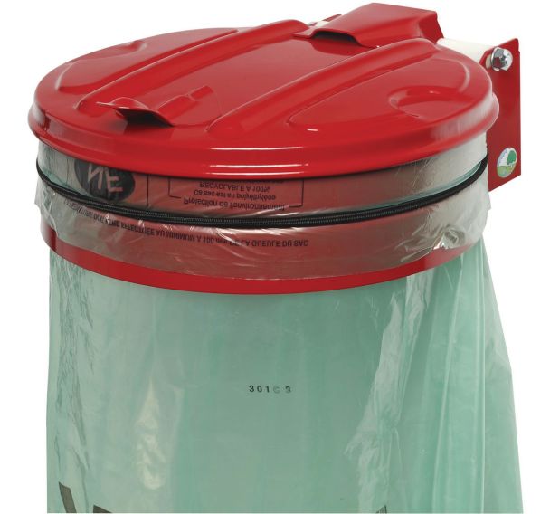 Support sac vigipirate mural couvercle acier - rouge