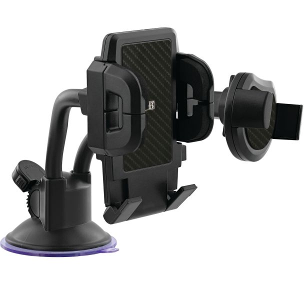 Support smartphone double bras mâchoire à ventouse