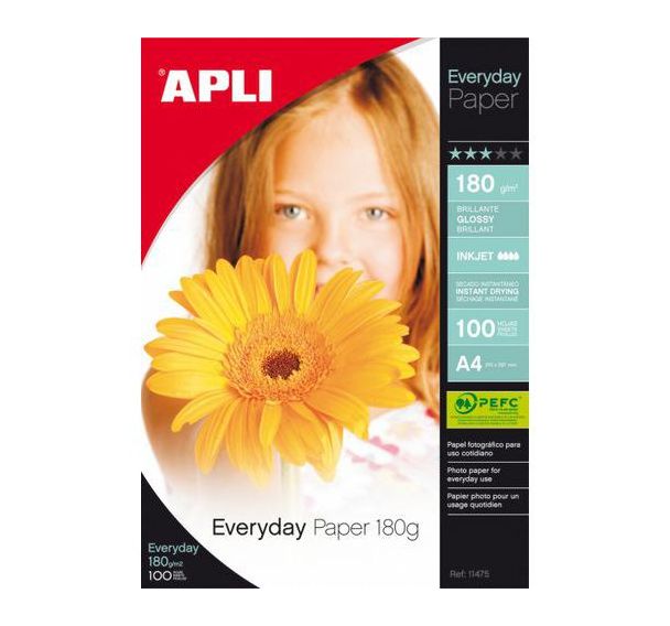 Supports pour imprimantes jet d’encre couleurs  : boite 100 feuilles A4 180g every day