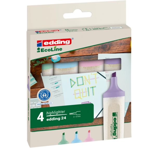 Surligneur pastel assorti Edding 24 - Ecoline
