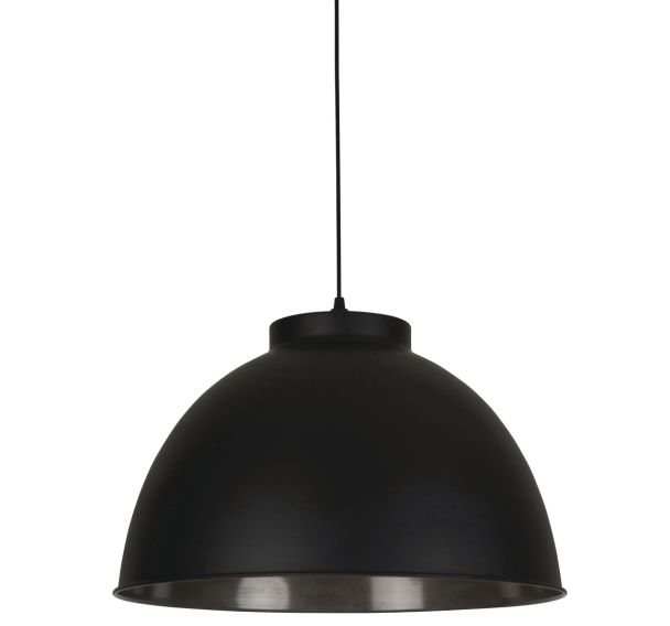 Suspension Dock Ø45 cm dôme en métal noir mat intérieur effet béton