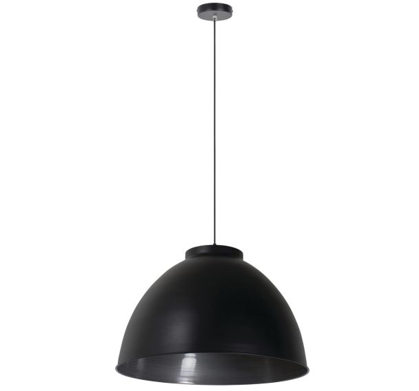 Suspension Dock xxl Ø60 cm dôme en métal noir mat