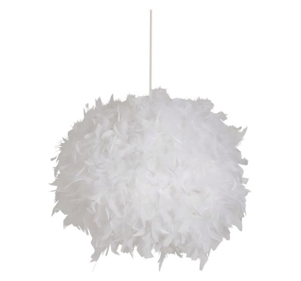 Suspension boule en plumes plumes véritables blanc