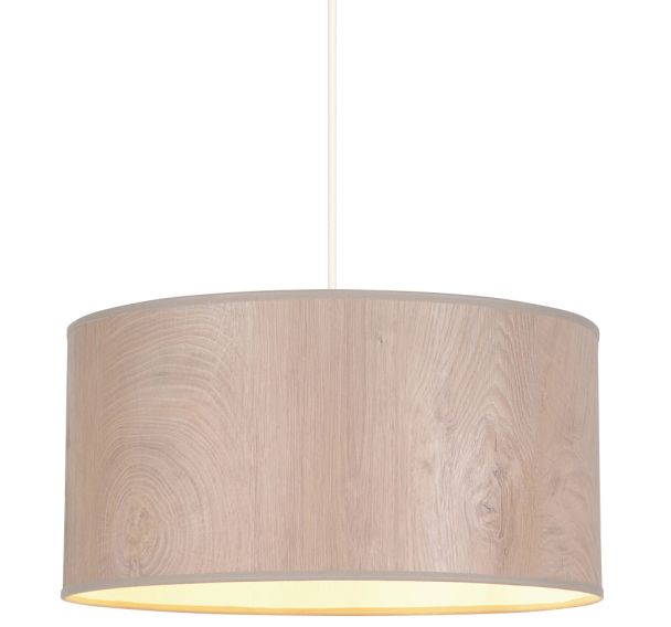 Suspension cylindre en effet bois Ø38 cm marron Corep