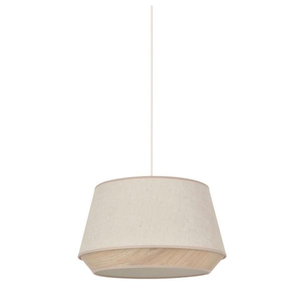 Suspension diamant en coton et décoration effet bois Ø 38 cm