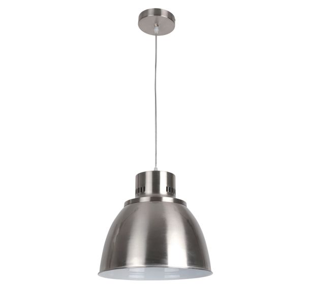 Suspension en métal avec pavillon métal assorti et cordelière alu