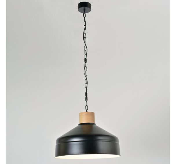 Suspension forme industrielle en métal noir