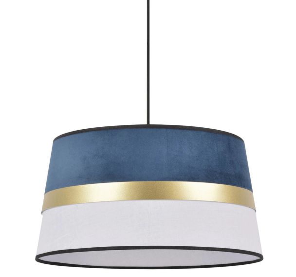 Suspension tambour composée de 3 coupes coton et velours /marine