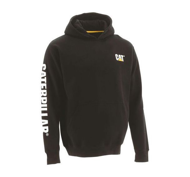 Sweat à capuche noir Trademark banner 1910709 - Caterpillar