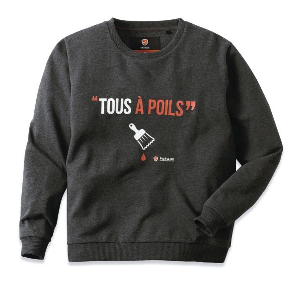 Sweat à message homme Psweat - Parade, Taille : XXXL, Coloris : Anthracite