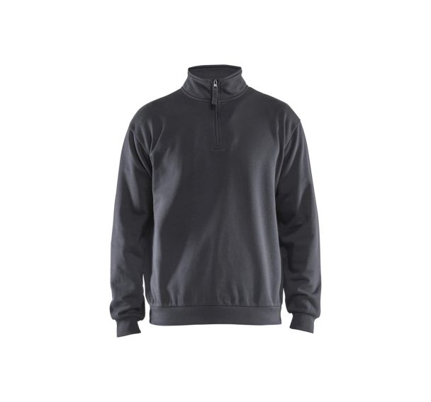Sweat col zippé Gris moyen