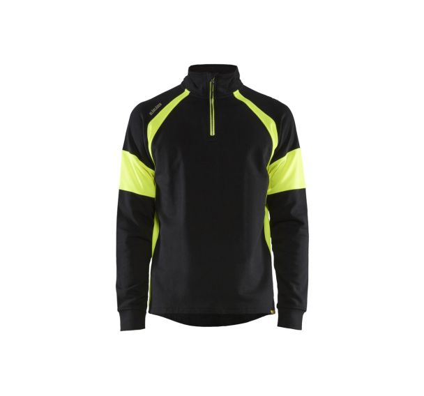 Sweat de travail haute visibilité Noir Jaune fluo T : XXL