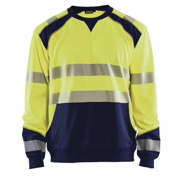 Sweat haute visibilité jaune fluorescent/marine