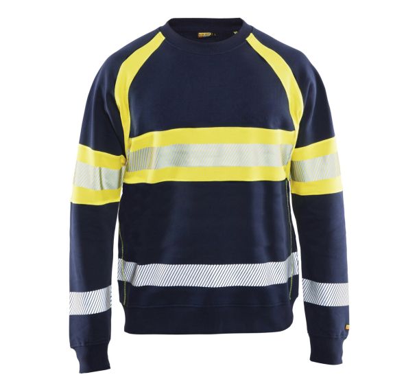 Sweat haute visibilité marine/jaune fluorescent