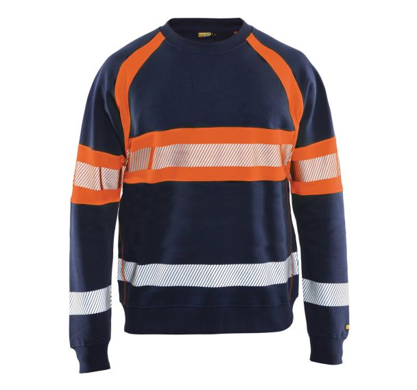Sweat haute visibilité marine/orange fluorescent