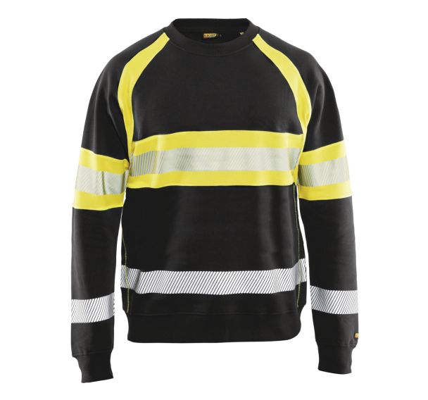 Sweat haute visibilité noir/jaune fluorescent