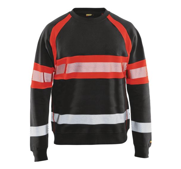 Sweat haute visibilité noir/rouge fluorescent