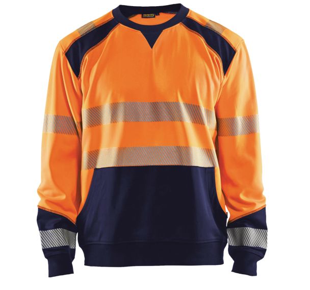 Sweat haute visibilité orange fluorescent/marine